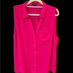 CLOSET CLEANOUT Hot Pink The Limited Button Sleaveless Shirt Size XL